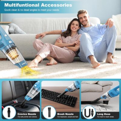 TROIZO Handheld Vacuum Cordless, 14500PA Powerful Suction Hand Held Vacuum Cleaner with Brushless Motor, Rechargeable and Portable Car Vacuum for Home Office Car Pet - Image 3