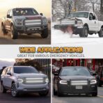 XRIDONSEN 2PCS 30 inch White Grill Strobe Lights Strip 360 LED Truck Grille Lights Exterior Front/Rear Emergency Flashing Warning Hazard Safety Caution Lights for Tow Plow Trucks Construction Vehicles - Image 6