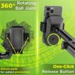 Cell Phone Mount for Truck Phone Holder for Truck Drivers - Heavy Duty Suction Cup + Dashboard Pad, iPhone Holder for Dashboard Window 16.9 inch Long, for iPhone & Samsung, Big Rig Trucker, Black - Image 3