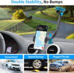 APPS2Car 14'' Gooseneck Car Phone Holder,Heavy Duty Phone Holder for Truck, [Flexibile Long Arm] [Anti Shake stabilizer] Windshield Car Phone Mount Suction Cup,Fit for iPhone, Samsung (Mirror Black) - Image 2