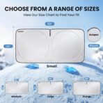 Windshield Sun Shade, Reflective Sunshade for Car Windshield with Mirror Cut-Out, Blocks 99% UV Rays & Keeps Vehicle Cool, Fits Cars, Trucks, SUVs & Vans, Fade-Resistant, (Small) - Image 4