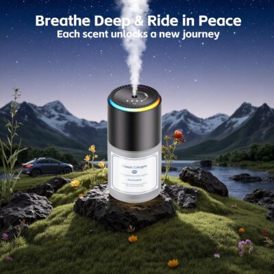 Car Air Freshener, Smart Car Air Freshener,car Diffuser with 150 ML (5oz) Capacity Multi-fragrance,RGB Music Syncing Light, Auto On/Off (Cologne) - Image 3