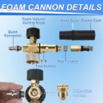 Tool Daily Foam Cannon with Dual Connector Accessory, 1/4 Inch Quick Connector, 5 Pressure Washer Nozzle Tips, 1 Liter - Image 7
