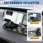 Multifunctional Car Anti-Slip Mat with 360° Rotating Phone Holder,Anti Slip Mat for Car Dashboard with Temporary Parking Number,Anti Slip Phone Mat for Car for Phones, Sunglasses, Keys (Gray Black) - Image 4