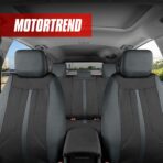Motor Trend Black & Gray Car Seat Covers Full Set – Front Seat Covers & Rear Bench Seat Cover – Airbag Compatible, 60/40 Split Bench for Smaller Trucks, Cars & SUVs – Automotive Interior Accessories - Image 3
