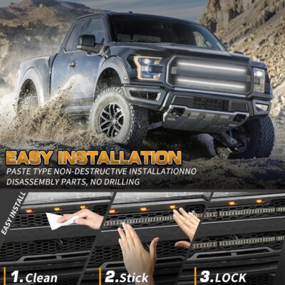 XRIDONSEN 2PCS 30 inch White Grill Strobe Lights Strip 360 LED Truck Grille Lights Exterior Front/Rear Emergency Flashing Warning Hazard Safety Caution Lights for Tow Plow Trucks Construction Vehicles - Image 5