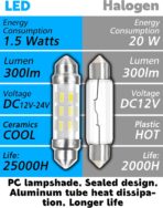 DC12V-24V 212-2 Led Bulb, 6000k White 578 211-2 41mm 42mm 1.65in Festoon LED Dome Light Bulbs, 300LM Super Bright 578 LED Blub for Car Truck Interior Dome Map Door License Plate Courtesy Lights 2pack - Image 5