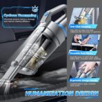 JONYJ Handheld Vacuum Cordless, 16000PA Strong Suction Hand Held Car Vacuum Cleaner, Portable Hand Vacuum Rechargeable with Multi-Nozzles & LED Light for Home, Car, Office, Pets - Image 6