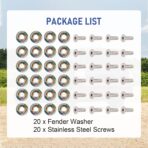 JDMSPEED 20 Pcs Neo Chrome CNC Billet Aluminum Fender Washer Engine Bay Dress Up Kit - Image 5