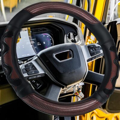 18 Inch Truck Steering Wheel Cover Leather Wheel Semi-Truck Comfy Grip Cover Anti Slip Car Accessory, Fits Rv, Big Rig and Classic Car(Red, Classic Style) - Image 7