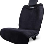 HAPPEGEAR Happeseat Waterproof Car Seat Cover & Protector – Universal Fit Car Seat Towel Cover – Non-Slip Backing, Easy Install & Storage, Machine Washable, Fits Front & Back, Black