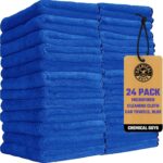 Chemical Guys Professional Grade Premium Microfiber Towels for Cars, Blue, 16" x 16", Ultra-Soft and Scratch-Free Car Detailing Cloths for Trucks, Motorcycles, and More - 24 Pack