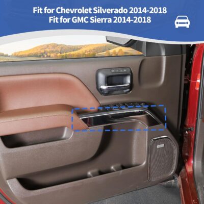 RT-TCZ for Chevy Silverado Chrome Inner Door Handle Panel Trim Cover for Chevrolet Silverado GMC Sierra 2014-2018 Chrome Interior Accessories 4pcs (Only for Crew Cab) - Image 5