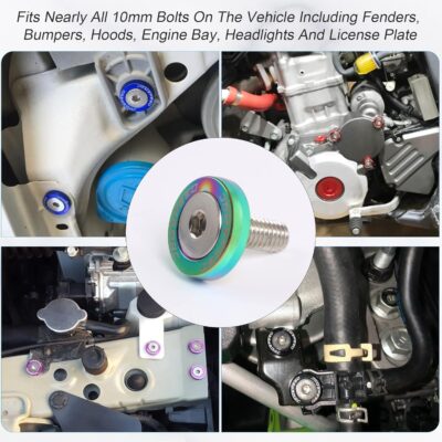 JDMSPEED 20 Pcs Neo Chrome CNC Billet Aluminum Fender Washer Engine Bay Dress Up Kit - Image 3