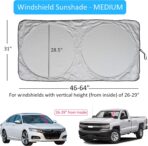 Car Windshield Sun Shade with Storage Pouch by A1 Sunshade Retractable Automotive Car Truck SUV Front Window Shield Blocker Screen Visor Protector Cover for Auto Interior Accessories for Heat Medium - Image 9