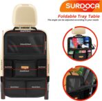 SURDOCA Backseat Car Organizer with Foldable Tray for Kids & Adults – NEW MODEL Seat Storage with Touchable Tablet Pocket, Roadtrip Essentials – Fits Most Vehicles - Image 5