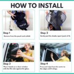 Car Window Shades - Certified 99.79% UVA & 99.95% UVB Sun Protection. Award Winning car Sun Shade for Side Windows. 4 Pack Semi Transparent 20" x 12" - Car Accessories Interior by Kinder Fluff - Image 6