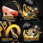 Cordless Car Buffer Polisher kit [2x 2000mAh 21V Batteries & 18 PCS Attachments] 6-Speed Orbital Design, LED Display, Lightweight Detailing Tool for Waxing, Polishing & Scratch Removal-Yellow - Image 8