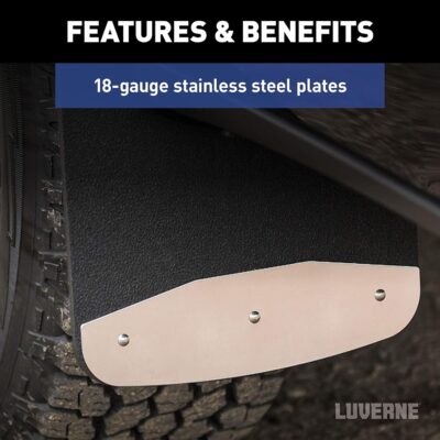 Luverne 251451 Rear 12-Inch x 23-Inch Textured Rubber Mud Guards, Select Chevrolet Silverado, GMC Sierra 2500, 3500 HD, 2 Flaps - Image 7