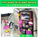 Car Organizer Kick Mats Back Seat Protector, Car Back Seat Organizer with Tablet Holder Pocket for Kids, Travel Accessories with 10 Storage Pockets, 2 Pack - Image 2