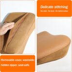 Genuine Leather Lumbar Support Pillow,Back Pain Relief Cushion,fits Tightly Around Waist,Real Cowhide,Memory Foam,fit Car Drive,Office Chair,Rest seat,Improve Posture,Portable,15.5''Lx 8.7''H - Image 6