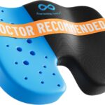 Everlasting Comfort Doctor Recommended Memory Foam Seat Cushion for Office Chairs & Car - Ergonomic Office Desk Accessories - Cushions for Tailbone Pain Relief, Sciatica (Black Airflow, Large)