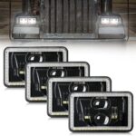 MAYELLO 4Pcs 4x6 LED Headlights DOT 60W Hi/Lo Sealed Beam Headlights Compatible with Peterbilt 379 Kenworth T800 T600 Freightinger Ford Probe Chevy Oldsmobile Cutlass H4651 H4652 H4656 H4666 H6545