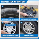 AUTOWIKI 15-Inch Wheel Rim Covers Universal, Hubs Cap Snap on Car Truck SUV ABS Plastic OEM Replacement Fashion Design- R15 Wheel Rim Covers Set of 4 Black Lacquer&Blue Lacquer - Image 7