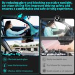 Windshield Tint Strip, 2 Pack Window Tint Car, 5% VLT Sun Shading Heat & UV Protection Windshield Solar Protection Film for Cars, Include 2 Squeegee, 59.06 x 7.87 Inch - Image 3