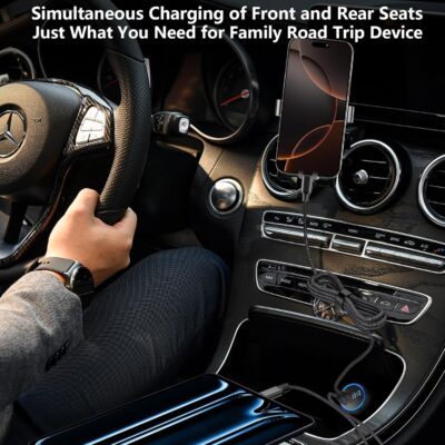 Car Charger USB C, KYOHAYA 90W 4-Port Dual USB-C & USB-A Power Cigarette Lighter Adapter PD/QC Type C Car Charger Fast Charging for iPhone 17 Pro 17 Pro Max 16 15 14 13 12 11/Galaxy S26 S25/Pixel/iPad - Image 8