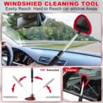 Viewsun Windshield Cleaner Tool, 17Pcs Red Car Interior Cleaning Kit, Car Detailing Kit Interior Cleaner, Car Detailing Brushes, Car Cleaning Gel, Inside Cleaning Supplies Accessories for Women Girls - Image 2