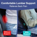 BYMECOST Lumbar Support Pillow for Car, Memory Foam Car Seat Back Support Pillow for Driving, Back Cushion with Strap for Pain Relief, Ergonomic Back Cushion for Office Chair, Wheelchair (Black) - Image 4