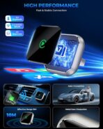 Wireless CarPlay Adapter for Apple iPhone - Upgrade Wired CarPlay to Wireless Device, Mini T-Shaped for Car USB Plug and Play Auto Reconnect, for GPS Navigation Audio Satellite Radio Equipment - Image 6