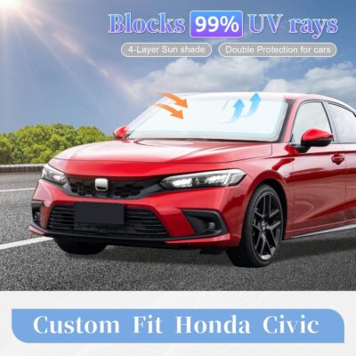 for Honda Civic 2022-2024 2025 2026 Sun Shade Sunshade Windshield Cover, 4-Layer Front Window Shade Custom Fit Civic 11th Gen Sedan, LX, EX, EX-L,Touring Sun Visor 240T Shade Car Accessories - Image 4