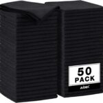 AIDEA Microfiber Cleaning Cloth Black 50PK, Microfiber Towels for Cars, Premium Car Cloths, Dusting Cloth Lint Free Cleaning Rags for SUVs, House, Kitchen, Window, Workshops,11.5×11.5"