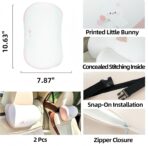 Car Headrest Pillow 2PCS Auto Headrest Cushion Memory Foam Car Seat Headrest Pillow - Comfort and Style On The Go Memory Foam Head Pillow Bear and Bunny Neck Support (Pink - Bunny) - Image 6