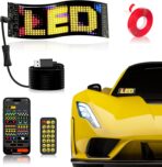 2026 Upgrade Custom LED Sign for Car, DIY LED Eye for Car Windows, Flexible Programmable U-BER Sign Bluetooth App & Remote Control Custom Text Messages Huge Bright Advertising Signs (7'' x 3'')