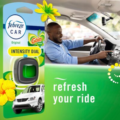 Febreze Car Air Freshener, Odor-Fighting Automotive Vent Clip, Scented Car Accessories, Long Lasting for Strong Odors, Gain Original Scent, 4 Count - Image 7