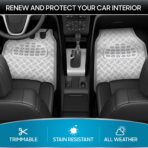 BDK Metallic Chrome Car Floor Mats All Weather Versatile Fit Automotive Floor Mats for Cars SUVs, Floor Mat for Trucks, Car Mats Full Set Front & Rear, Non-Slip Shiny Durable Heavy Duty - Silver - Image 2