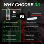 3D Glass Polish – Cerium Oxide Glass Scratch Remover for Car Windows – Restores Clarity & Removes Wiper Marks, Swirls, Water Spots - 16oz - Image 2