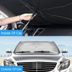 Windshield Sun Shade Umbrella, Portable Foldable, Spring Structure Wind Shield, Front Window Sunshade, Protect from Sun Rays Car Windshield, for Men (57'' x 31.5'') - Image 8