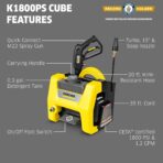 Kärcher Pressure Washer K1800PS Cube, CETA Certified, 3 Spray Nozzles, Detergent Tank, for Cars, Driveways, Siding, Patios, 1.2 max. GPM - Image 2
