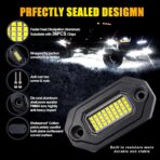 8 Pods White Rock Lights，Aluminum Housing, Waterproof IP68,6500K Pure White Super Bright Underglow, Rock Lights for Trucks, UTV, ATV, SUV, Boats,Each Rock Light Comes with a 15-Foot Extension Cord - Image 4