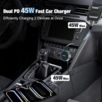 Retractable Car Charger USB C, 90W Phone Cigarette Lighter Adapter USB-C Fast Charging Plug Car Accessories for iPhone 17 16 15 Pro Max, iPad, Android, Built-in Type-C Cable, Gifts for Women Men - Image 4