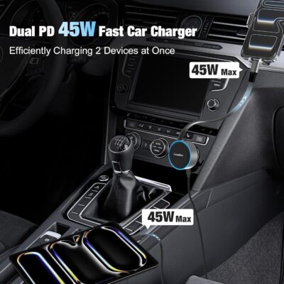 Retractable Car Charger USB C, 90W Phone Cigarette Lighter Adapter USB-C Fast Charging Plug Car Accessories for iPhone 17 16 15 Pro Max, iPad, Android, Built-in Type-C Cable, Gifts for Women Men - Image 4