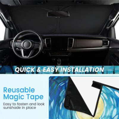 Sun Shade for Car Windshield, Foldable Universal Car Windshield Upgrade Sunshade Enhanced UV Rays - Image 7