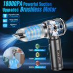 Handheld Car Vacuum Cleaner Cordless,18000PA High Power Portable Vacuum Cleaner&Air Duster,3 Gear,7 in 1 Small Vacuum Cleaner Rechargeable,Mini Hand Held Vacuum for Car Home Office Keyboard - Image 2