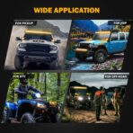 Auxbeam 4 Inch LED Driving Pods, 120W 12000LM Spot Flood Combo Triple Row Off Road Light Bar, 6 Modes Dual Color Amber White Auxiliary Flashing Fog Light for Trucks SUV ATV UTV Jeep, 2PCS - Image 6