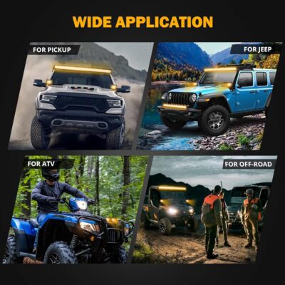 Auxbeam 4 Inch LED Driving Pods, 120W 12000LM Spot Flood Combo Triple Row Off Road Light Bar, 6 Modes Dual Color Amber White Auxiliary Flashing Fog Light for Trucks SUV ATV UTV Jeep, 2PCS - Image 6