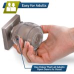 Child Safety Door Knob Cover (4 Pack) Hard-to-Remove Dual-Lock Door Handle Covers for Kids - Reusable Baby Proof Door Knob Locks - Installs Easily, No Tools Needed (Transparent) - Image 9
